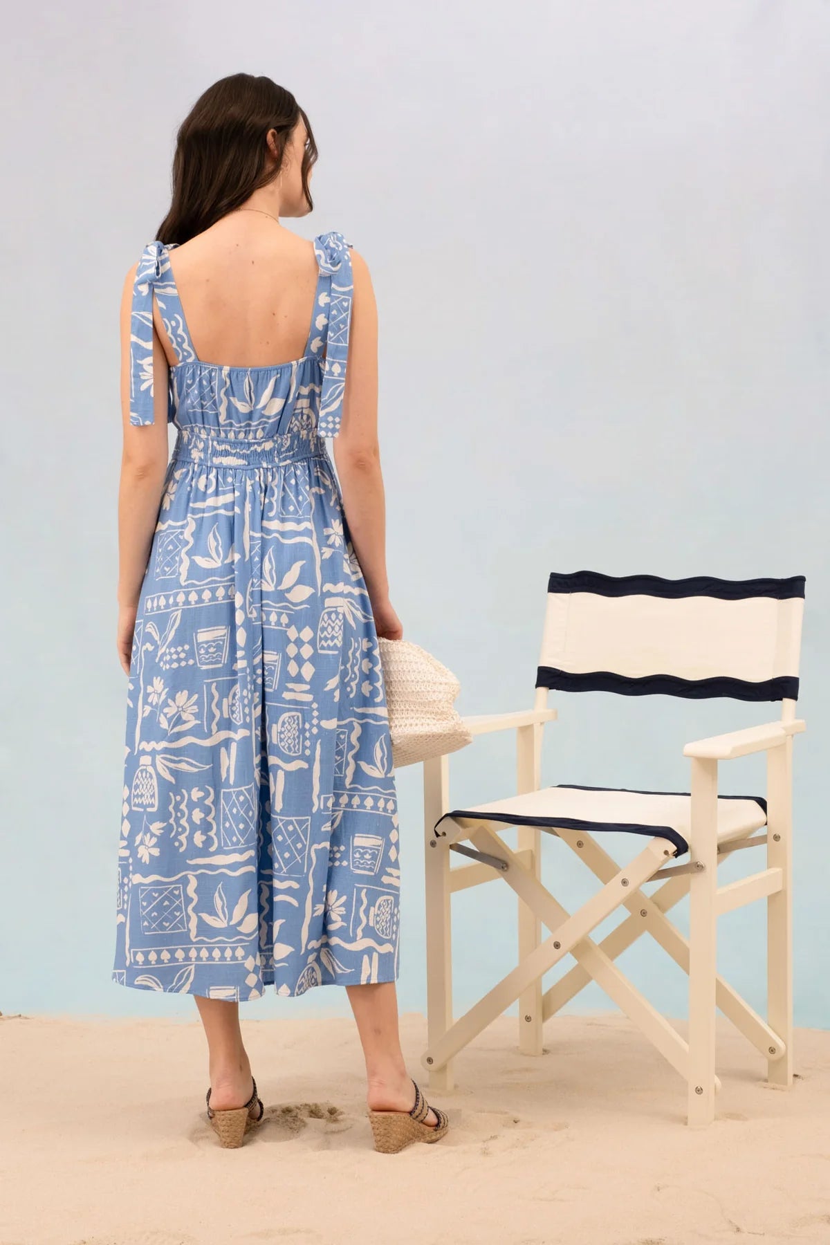 BP Boho Floral Tie Mid Dress