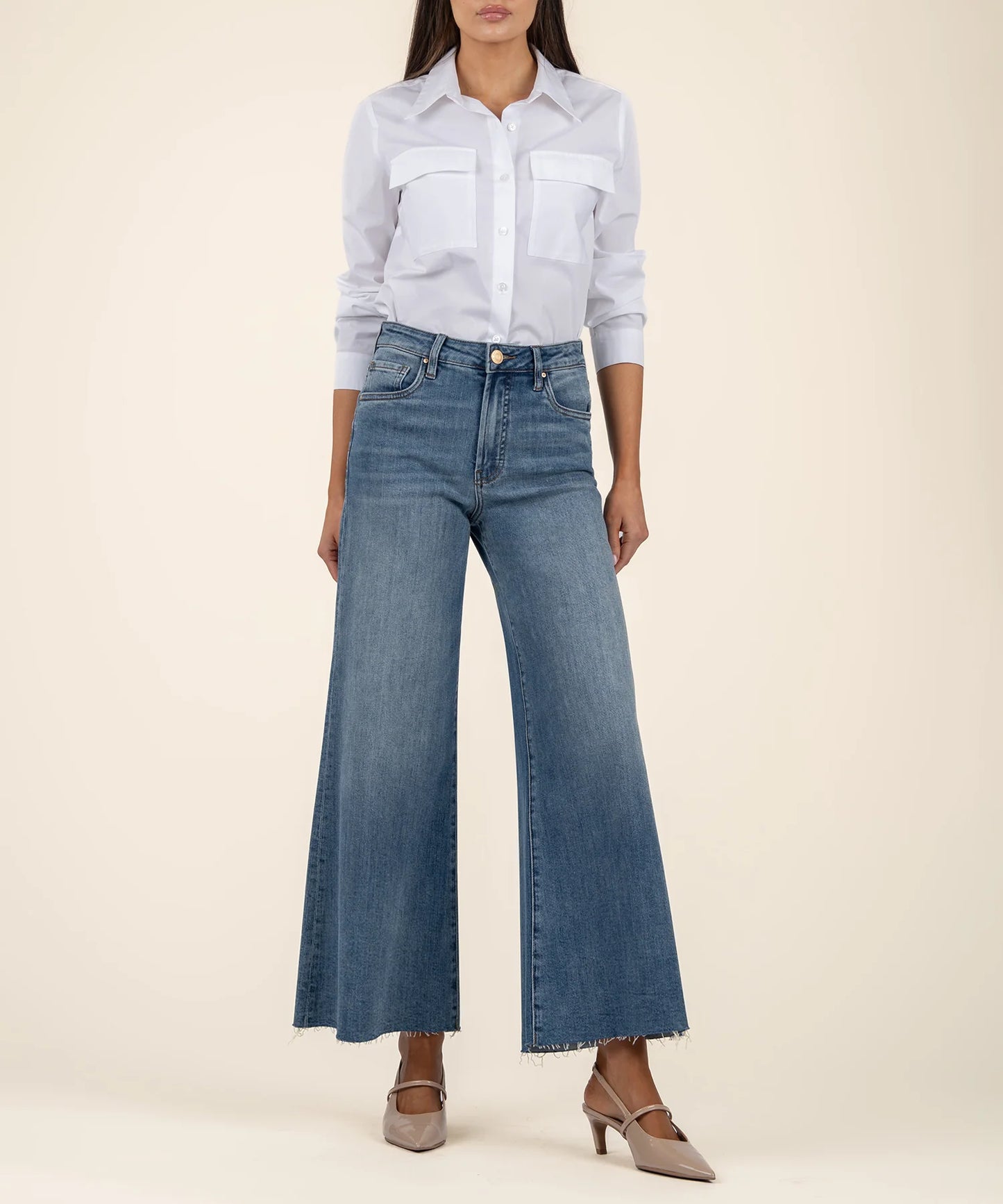 KUT Ryan Raw Cut Wide Leg