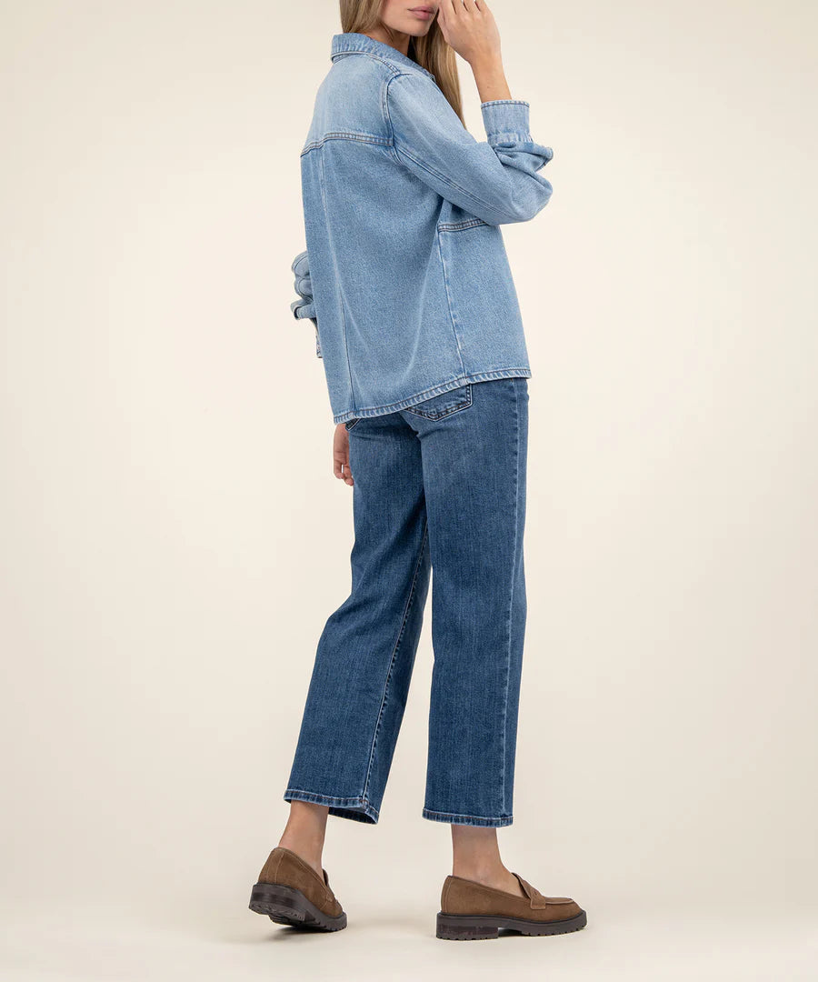 KUT Mika Denim Button Down Top