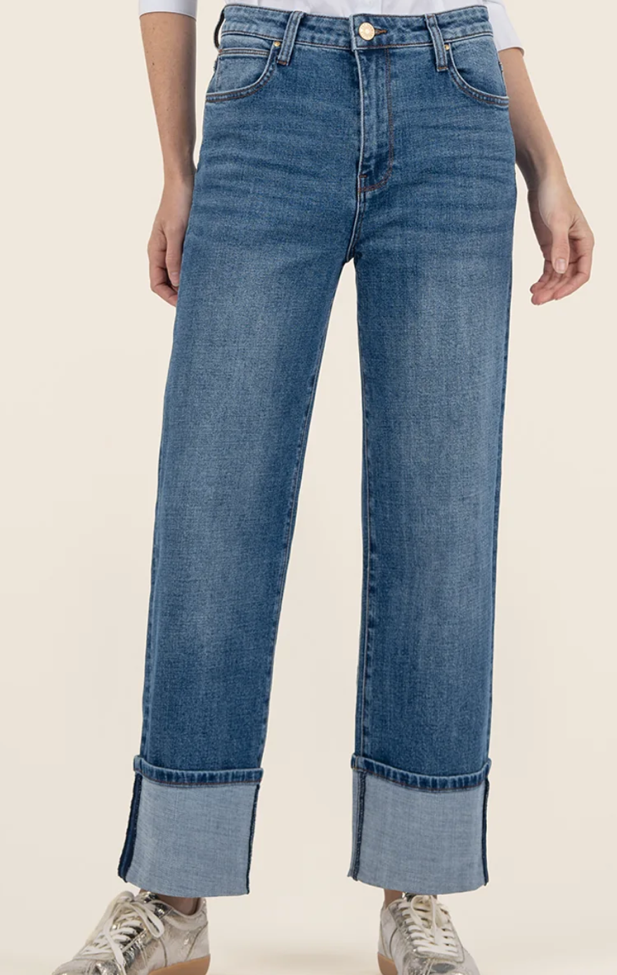 KUT Sienna Wide Leg Cuff Denim