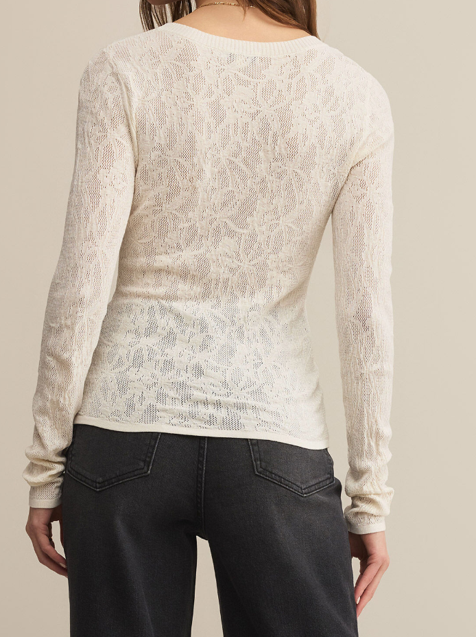 Z Supply Ivory Mesh Sweater