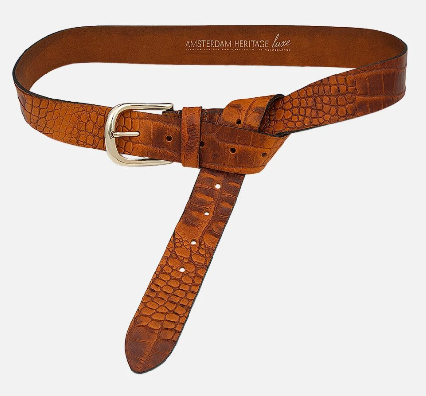 Cognac Crocodile Belt