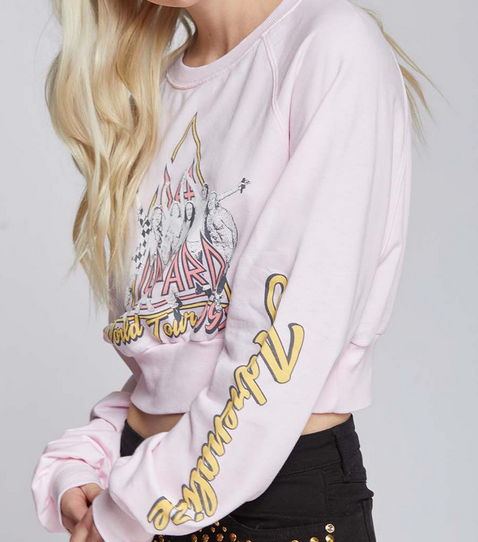 Recycled Karma Def Leppard Crop Sweatshirt