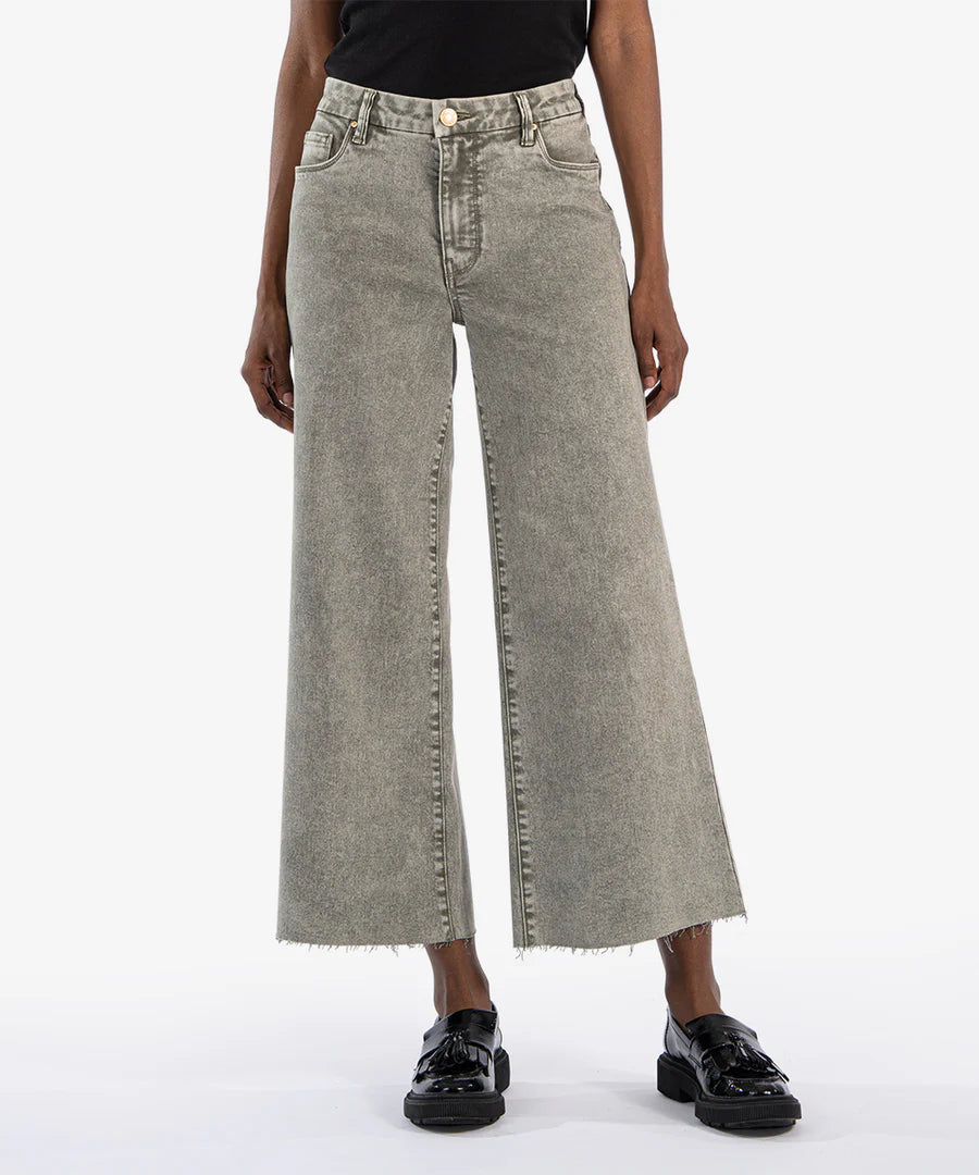 KUT Olive Meg Wide Leg Denim