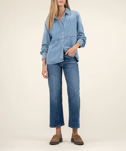 KUT Mika Denim Button Down Top