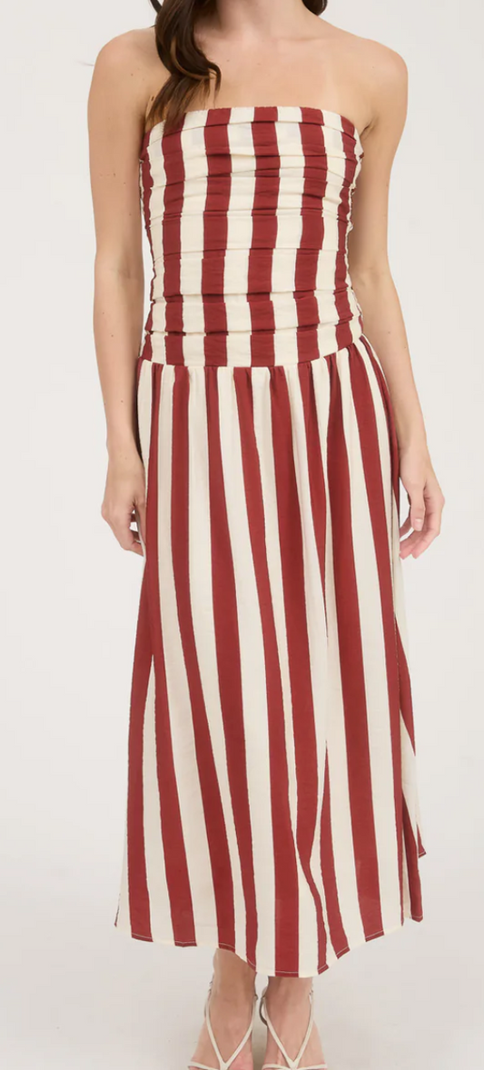 haleys black and white wide horizontal striped dress Carlyle Maxi WEASEL WEAR Designed to make a statement Striped Spaghetti Strap Casual Maxi