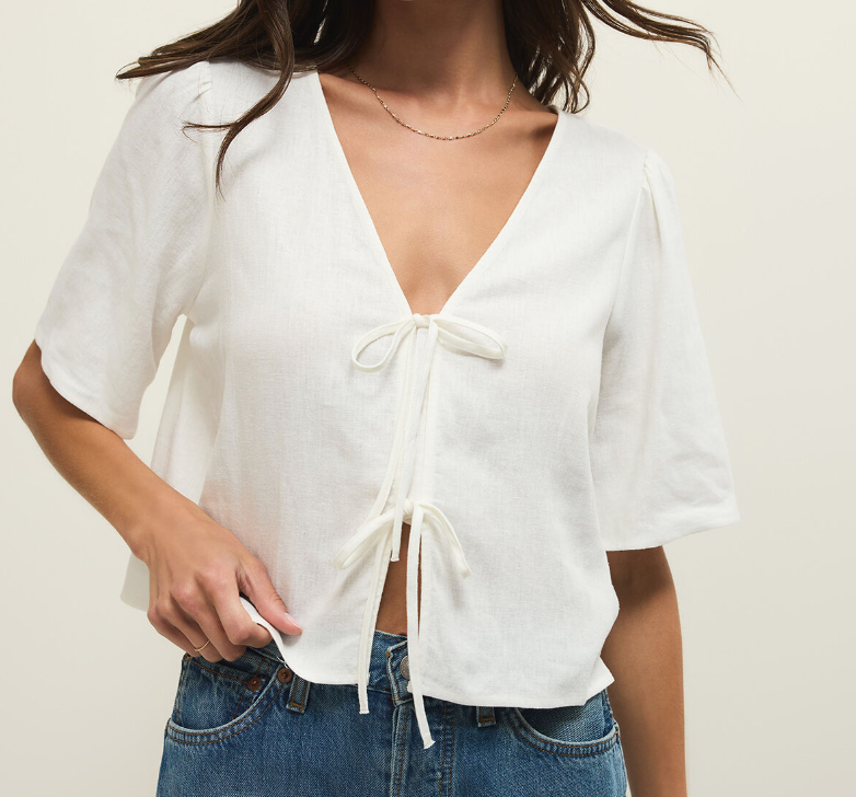 Z Supply Linen Tie Top