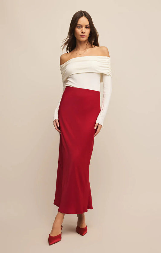 Z Supply Sheen Haute Red Skirt