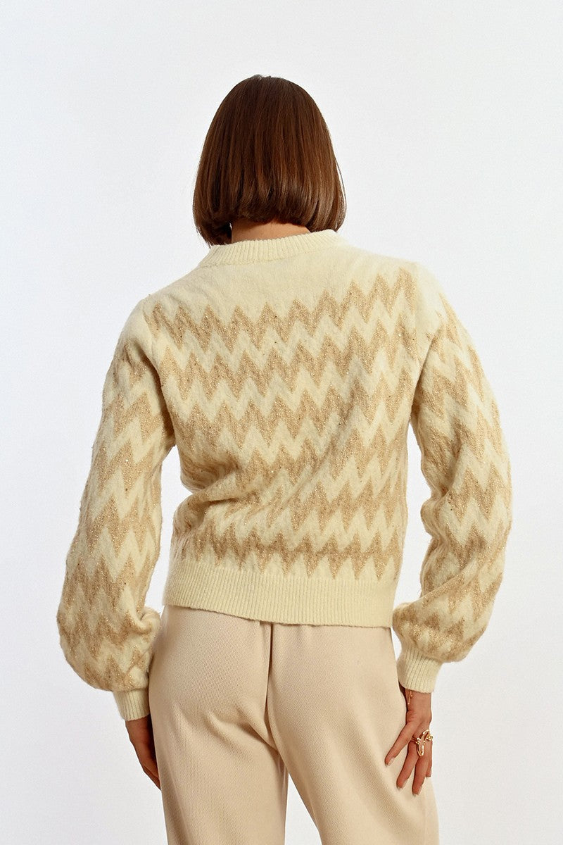 Molly B Cream Chevron Sweater