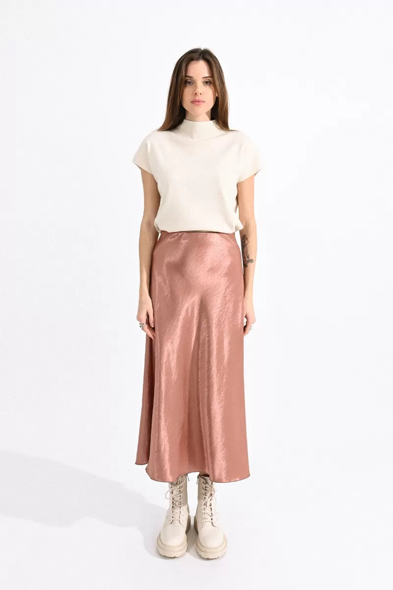 Molly B Rose Gold Satin Skirt
