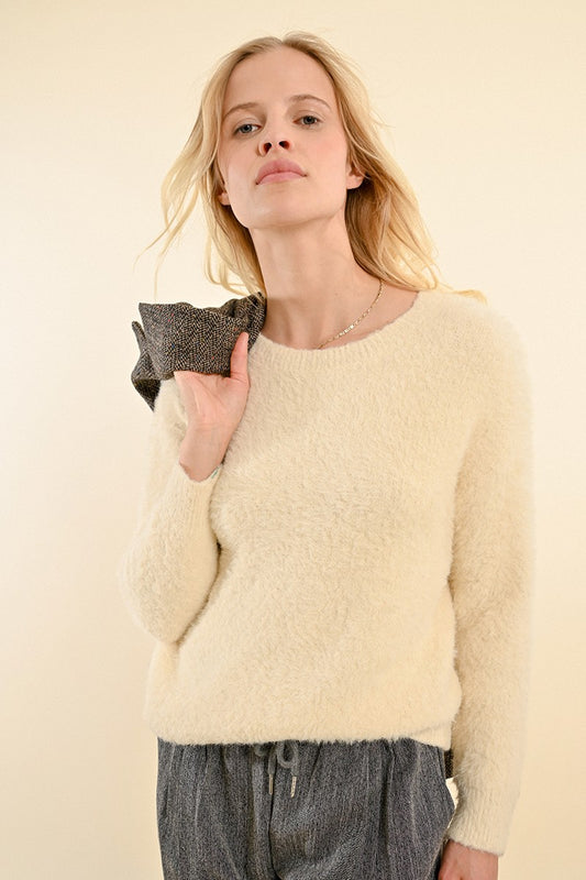 Molly B Cream Fuzz Sweater