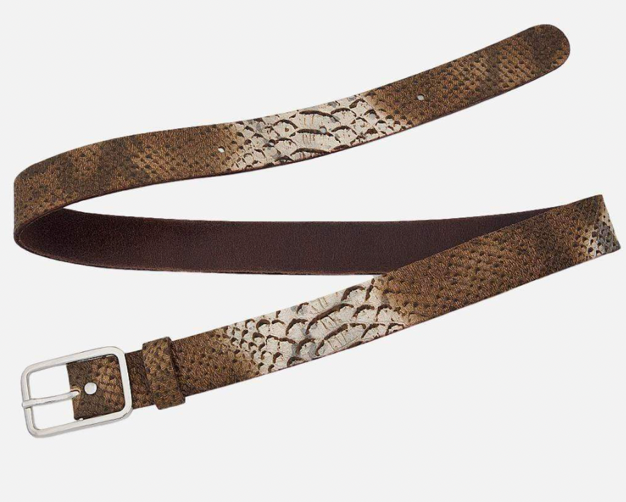 Cara Metallic Snake Print Belt