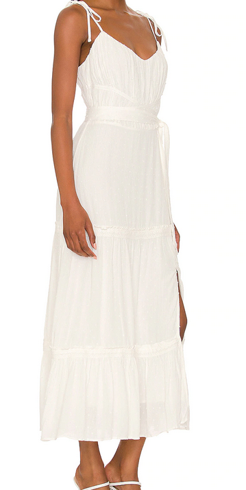PAIGE Inesa White Midi Dress