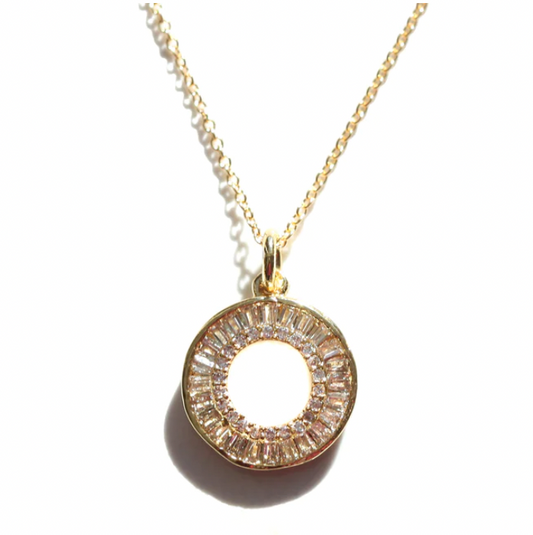 Julia Pave Diamond Circle Necklace